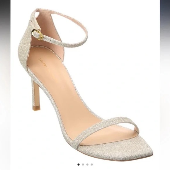 Stuart Weitzman Amelina 75 Sandal Glitter Sparkle Sz 6 - Picture 4 of 10